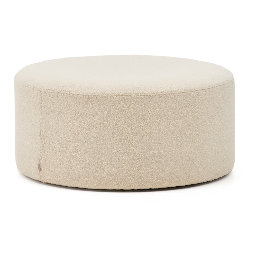 Krémszínű buklé puff Kaeli – Kave Home