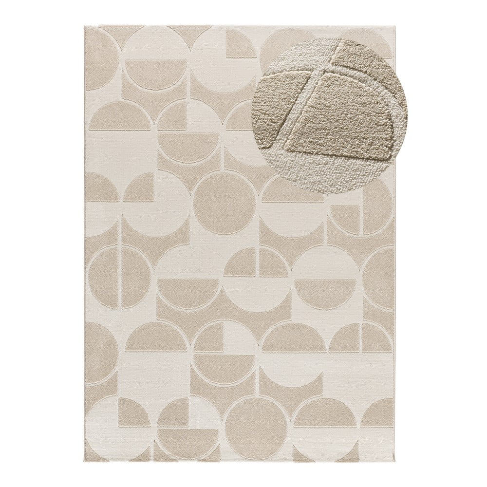 Krémszínű-elefántcsont színű szőnyeg 133x190 cm Flora – Universal