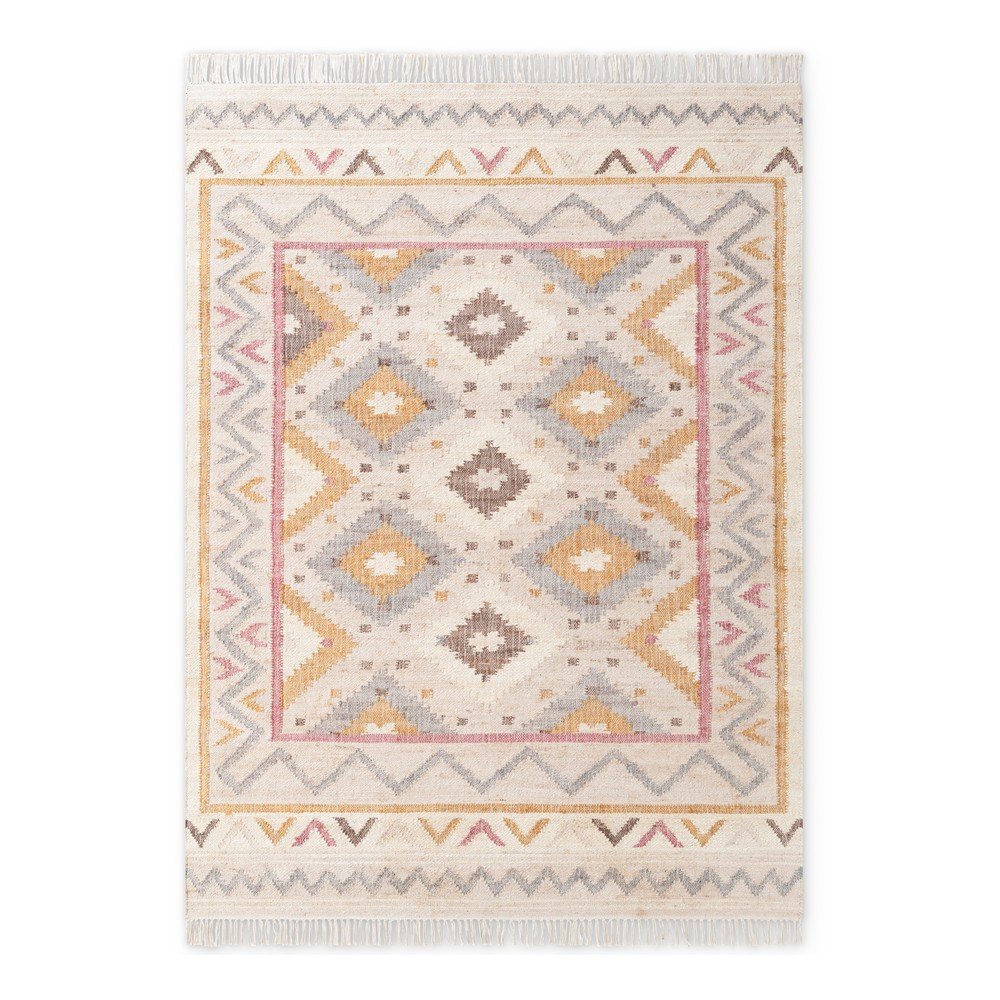 Krémszínű kézi szövésű juta szőnyeg 200x300 cm Roya Imani – Elle Decoration