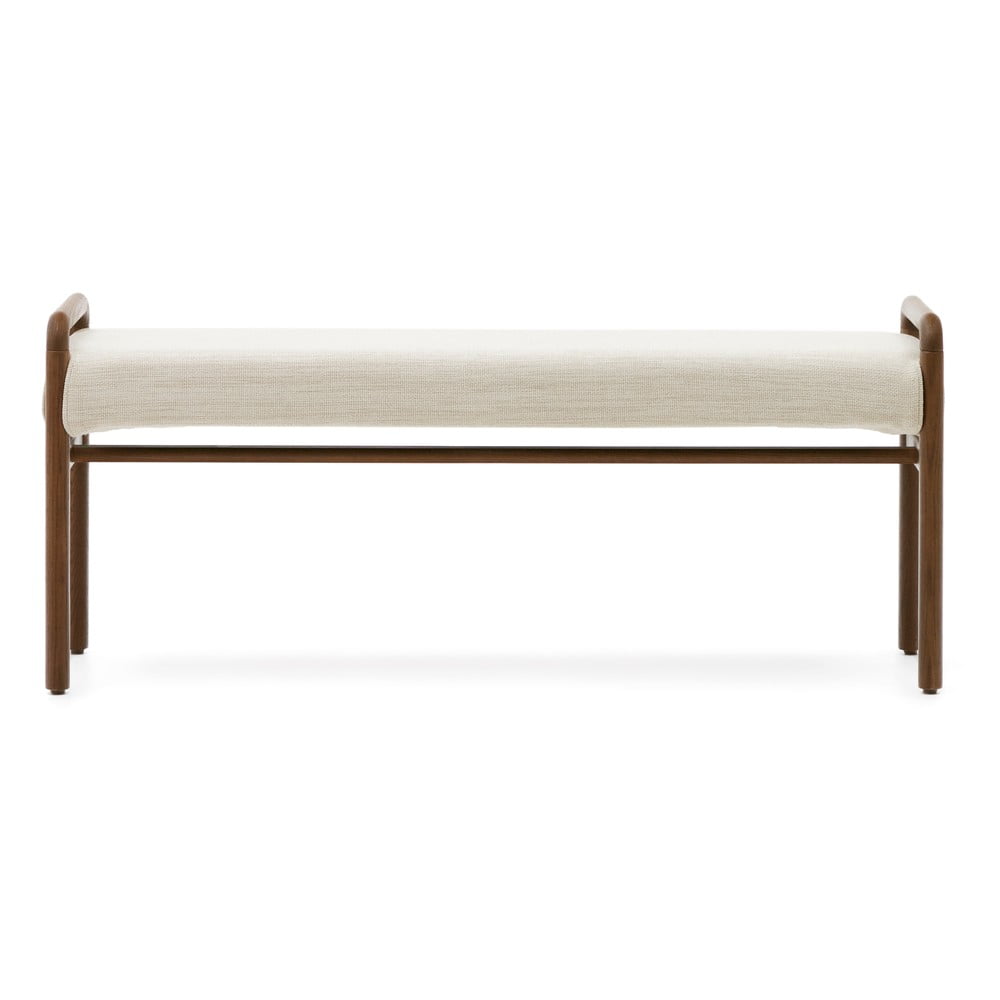 Krémszínű-natúr színű zsenília pad Macaret – Kave Home