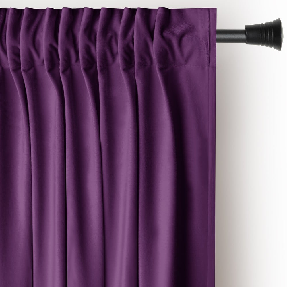 Lila bársony dimout (részleges sötétítő) függöny 140x270 cm Pleat – Restilo
