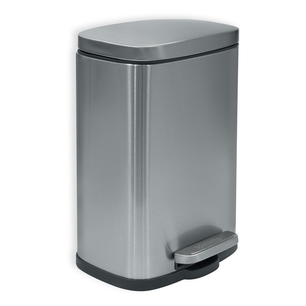 Matt ezüstszínű acél pedálos szemetes 5 l   Akira – Spirella