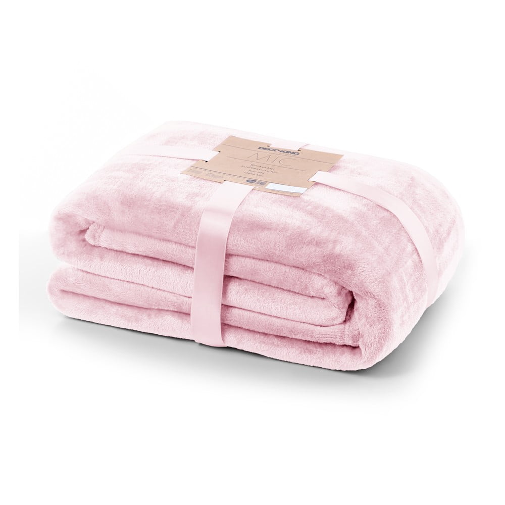 Mic világosrózsaszín mikroszálas takaró