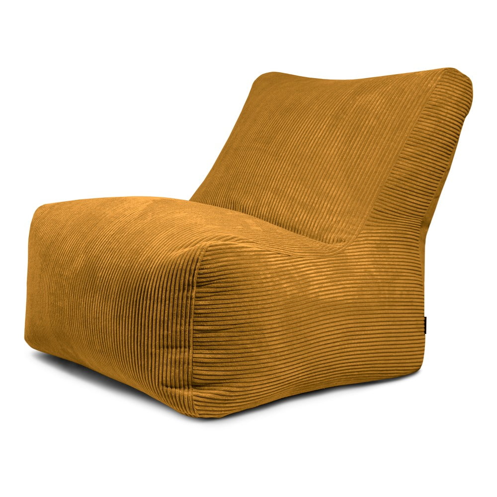 Mustársárga kordbársony babzsákfotel Seat 100 Lounge – SLOWDOWN