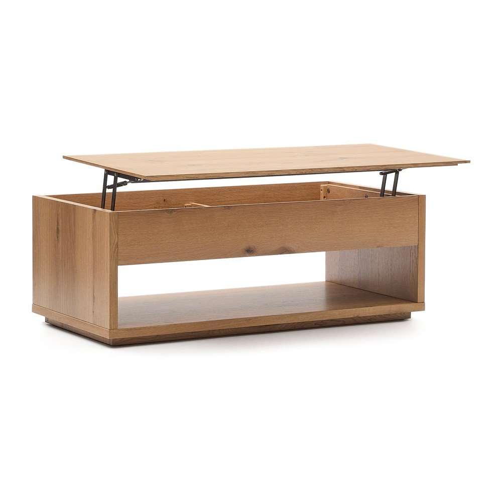 Natúr színű dohányzóasztal tölgyfa dekorral 60x120 cm Alguema – Kave Home