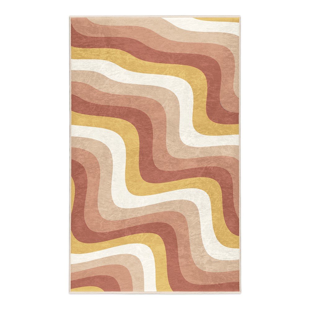 Okkersárga-törtrózsaszín mosható szőnyeg 60x100 cm Creamy Strawberry Swirl – Mila Home