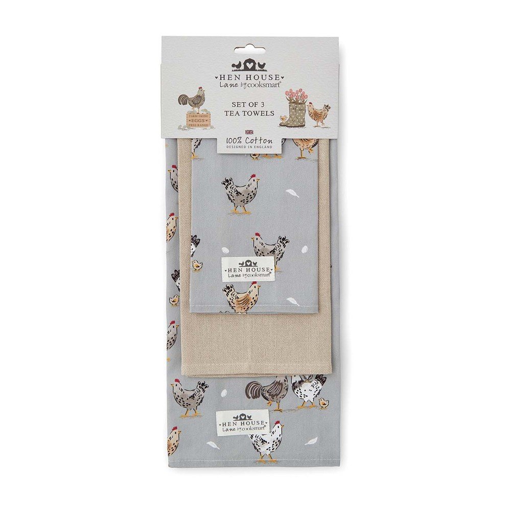 Pamut konyharuha szett 3 db-os 45x65 cm Hen House – Cooksmart ®