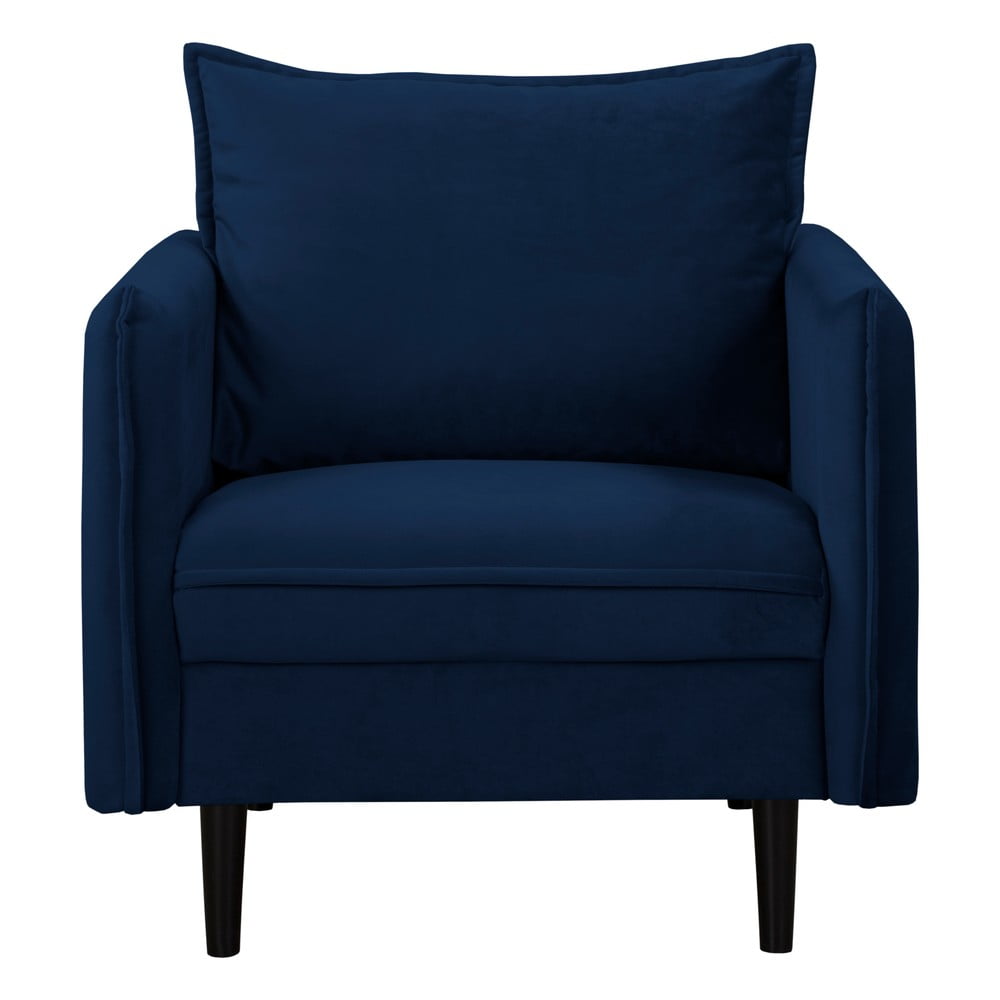 Sötétkék bársony fotel Juli – Ropez