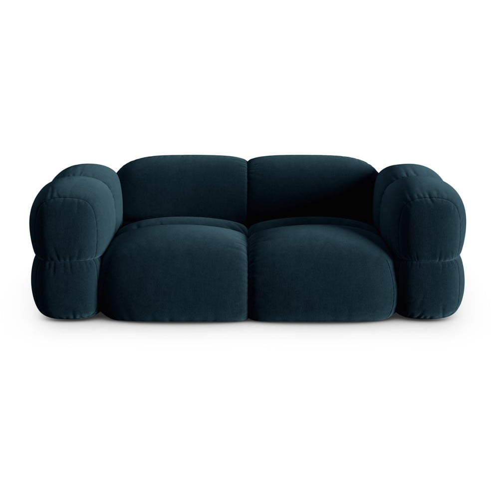 Sötétkék bársony kanapé 210 cm Loretto – Cosmopolitan Design