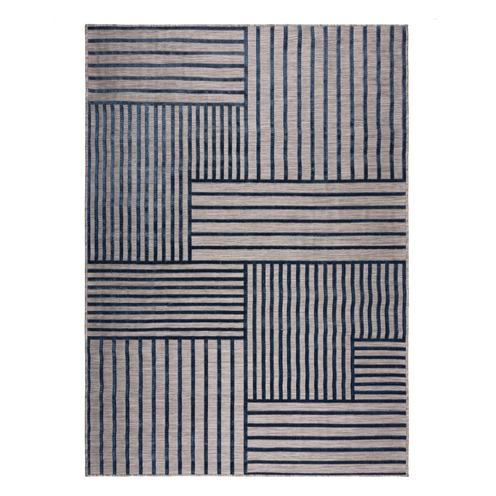 Sötétkék kültéri-beltéri szőnyeg 160x230 cm Vigo Blocks – Flair Rugs