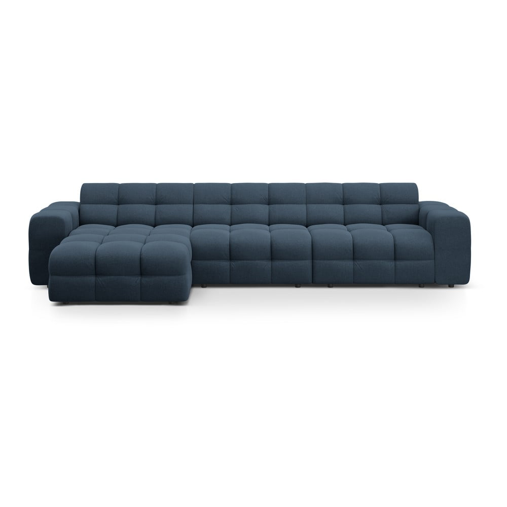 Sötétkék sarokkanapé (bal oldali-heverő résszel) Kendal – Micadoni