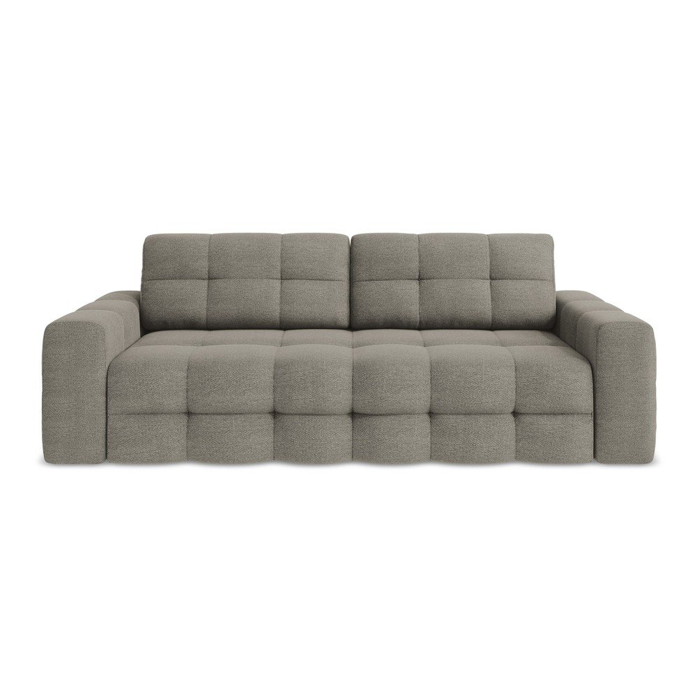 Sötétszürke buklé kinyitható kanapé 255 cm Milu – Makamii