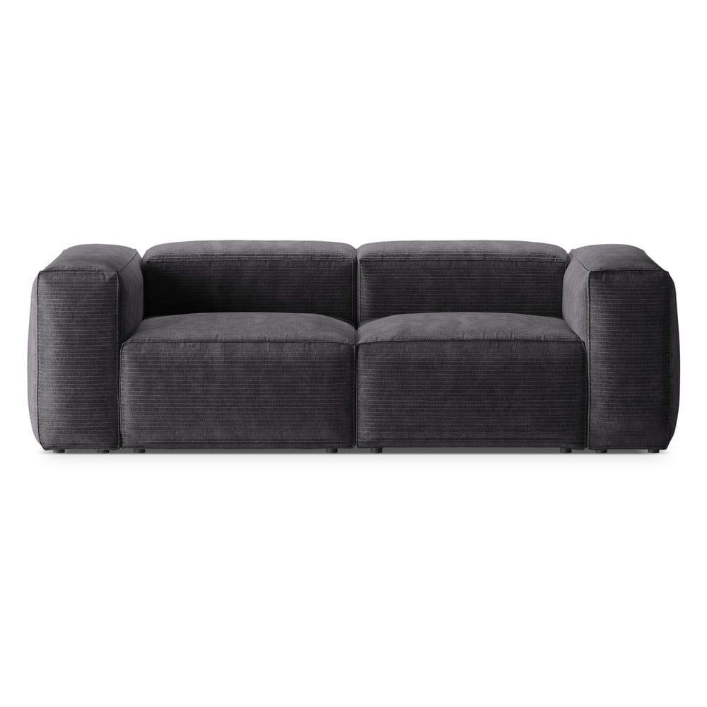 Sötétszürke kordbársony kanapé 224 cm Bergano – Cosmopolitan Design