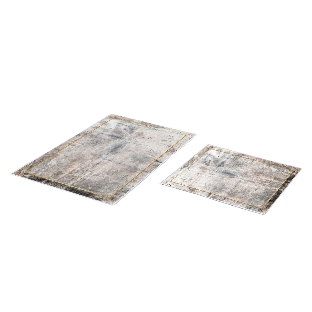 Szürke-barna fürdőszobai kilépő szett 2 db-os 60x100 cm – Foutastic