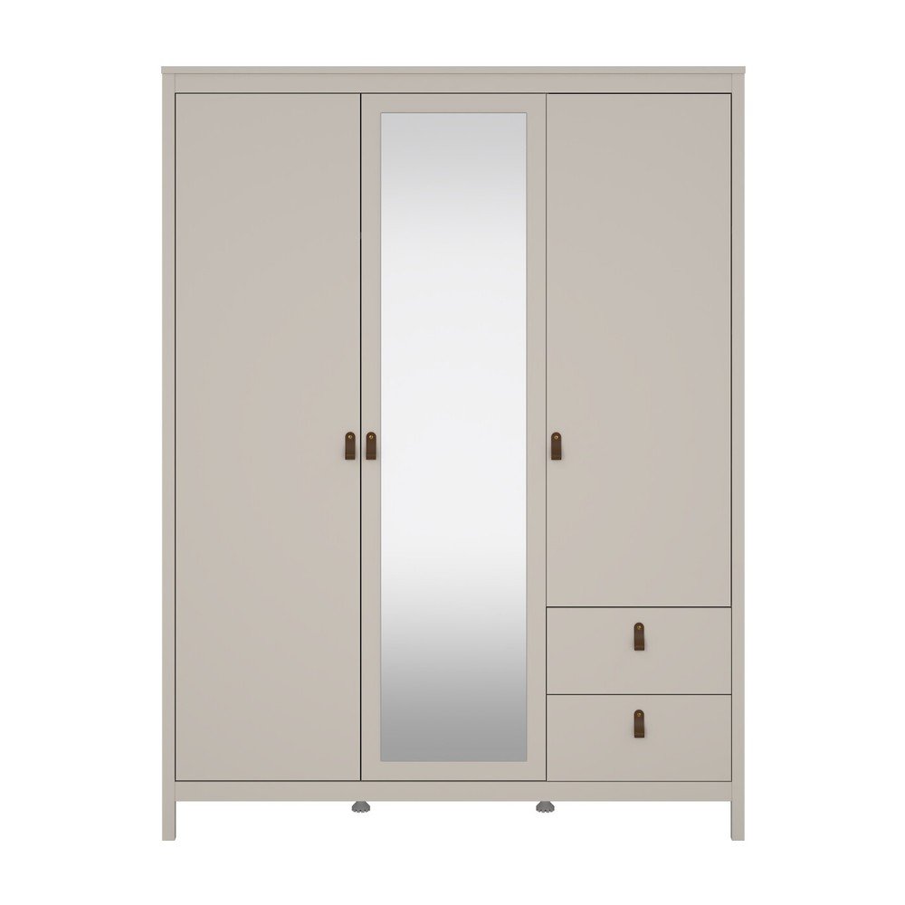 Szürkésbézs ruhásszekrény tükörrel 150x199x58 cm Madrid – Tvilum