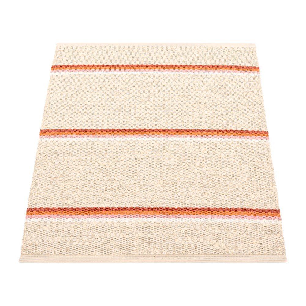 Téglavörös-krémszínű kültéri-beltéri szőnyeg 70x90 cm Olle Brick Cream – Pappelina