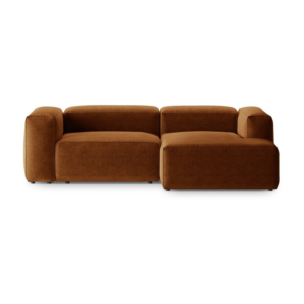 Téglavörös sarokkanapé (jobb oldali-heverő résszel) Bergano – Cosmopolitan Design