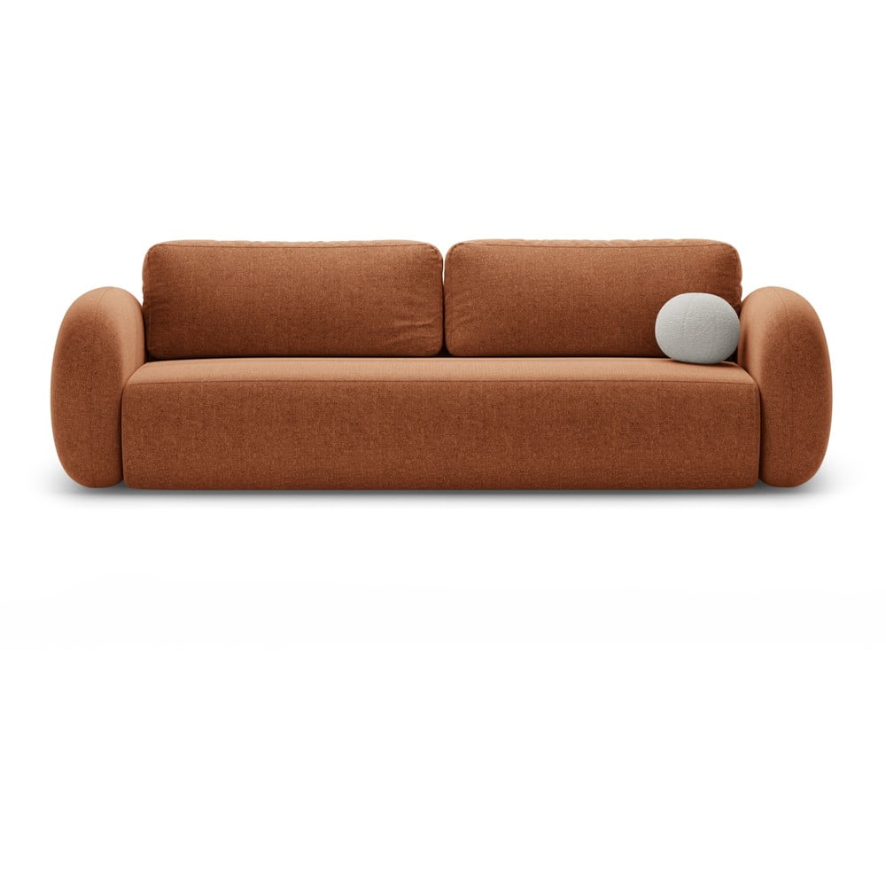 Téglavörös zsenília kinyitható-tárolóhelyes kanapé 262 cm Tonale – Cosmopolitan Design