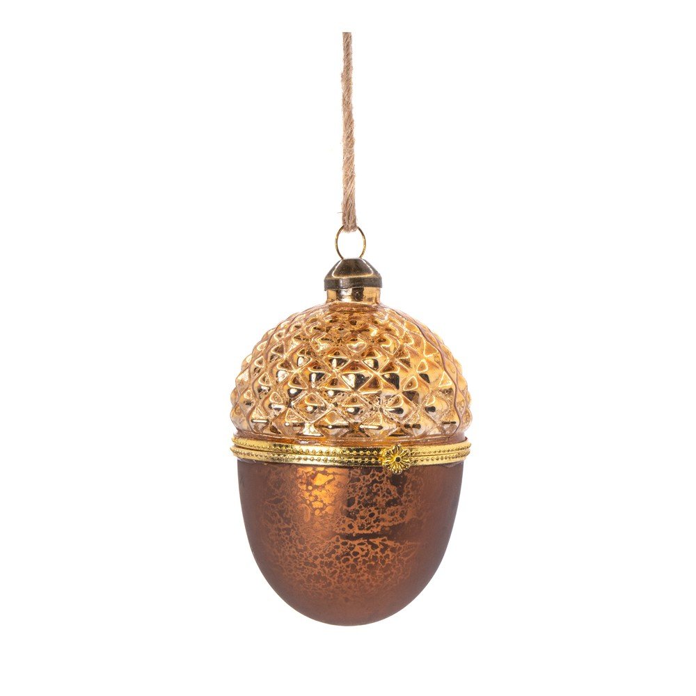 Üveg kézzel készített karácsonyfadísz ø 6 cm Acorn – Sass & Belle