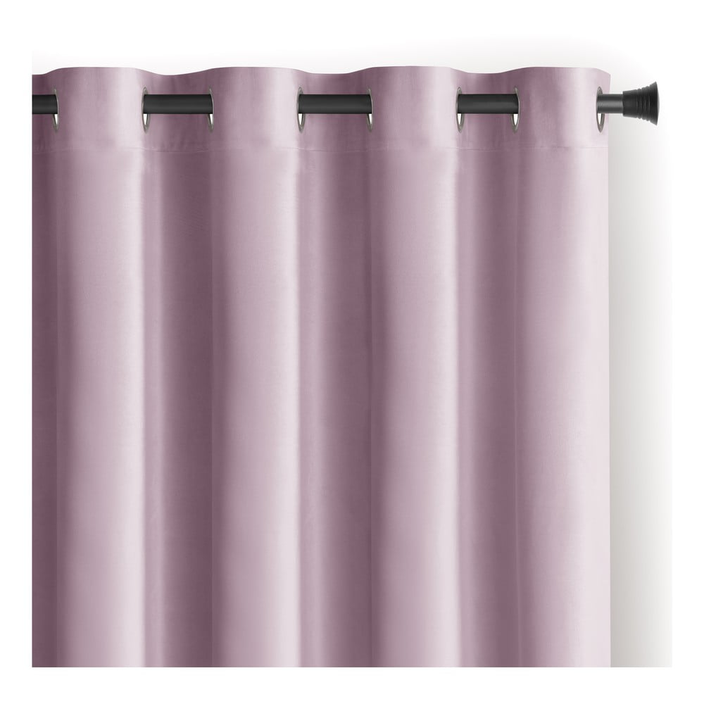 Világos rózsaszín bársony dimout (részleges sötétítő) függöny 140x270 cm Eyelets – Restilo