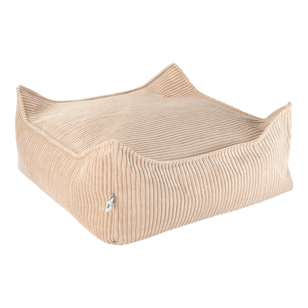 Világosbarna kordbársony gyerek babzsákfotel Square – Wigiwama