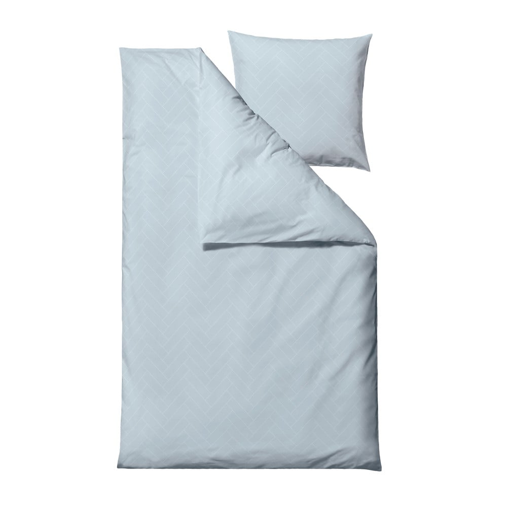 Világoskék egyszemélyes damaszt ágyneműhuzat 140x200 cm Tiles – Södahl