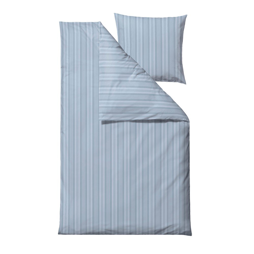 Világoskék egyszemélyes hosszabbított damaszt ágyneműhuzat 140x220 cm Noble – Södahl