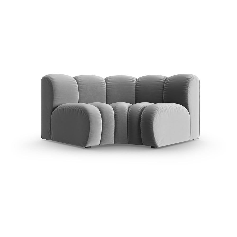 Világosszürke bársony kanapé modul (variálható sarok) Lupine – Micadoni