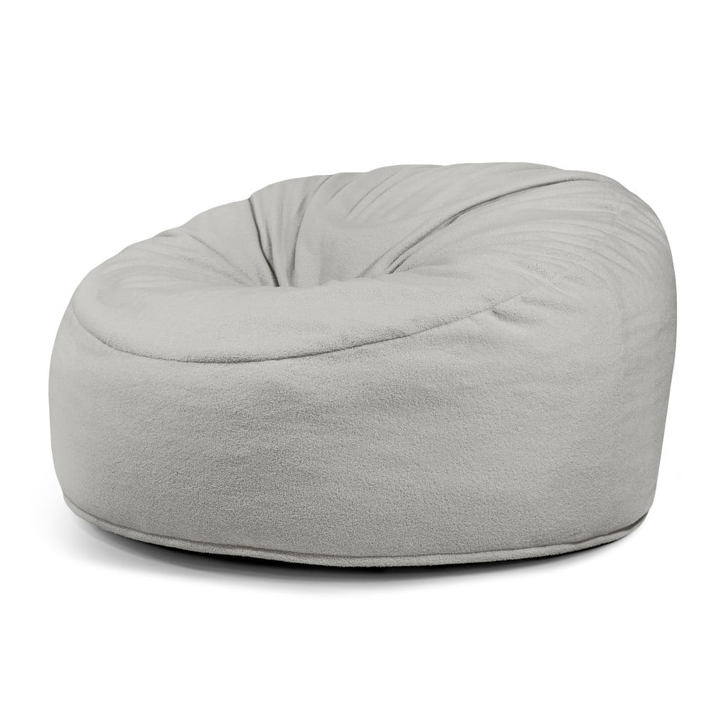 Világosszürke buklé babzsákfotel Om 135 – SLOWDOWN