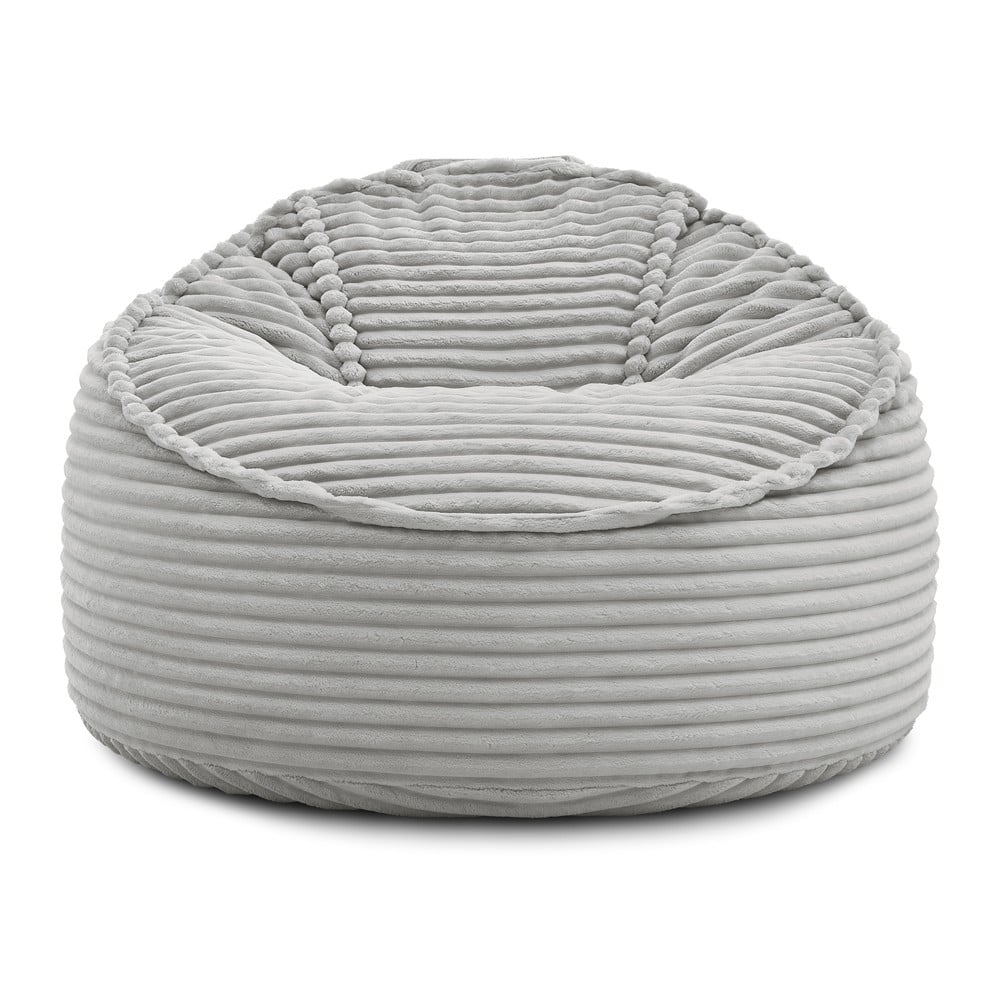 Világosszürke kordbársony babzsákfotel Socrate – Bobochic Paris