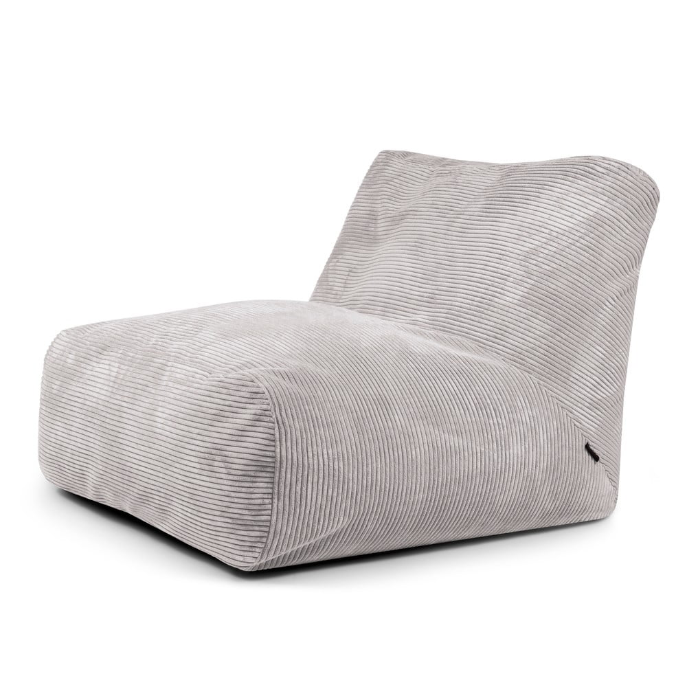 Világosszürke kordbársony babzsákfotel Tube 100 – SLOWDOWN
