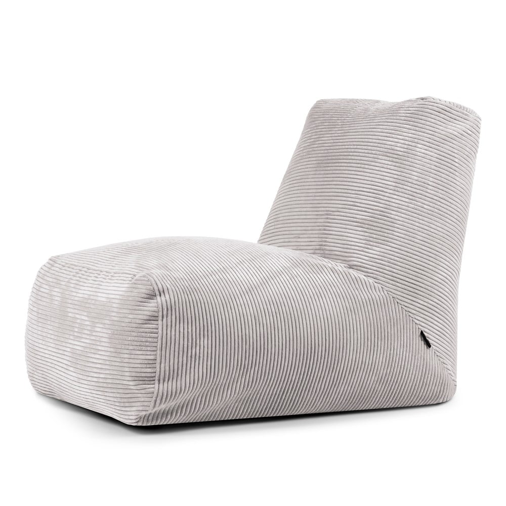 Világosszürke kordbársony babzsákfotel Tube – SLOWDOWN
