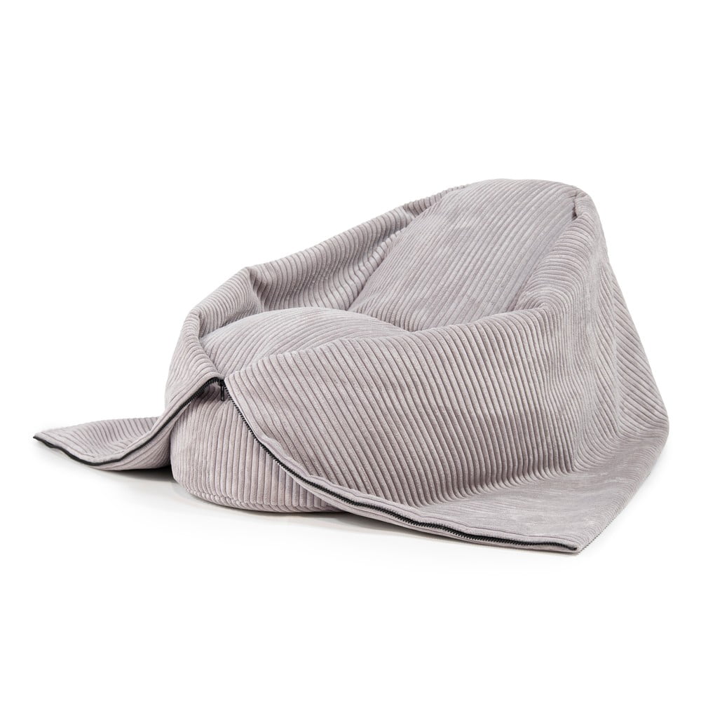 Világosszürke kordbársony gyerek babzsákfotel Cocoon 80 – SLOWDOWN