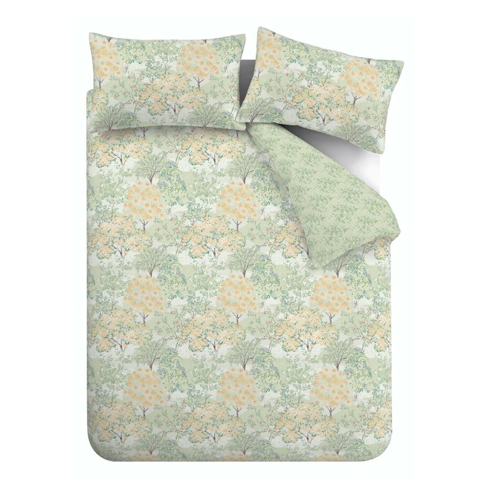 Zöld egyszemélyes ágyneműhuzat 135x200 cm Forest Blossom – Catherine Lansfield