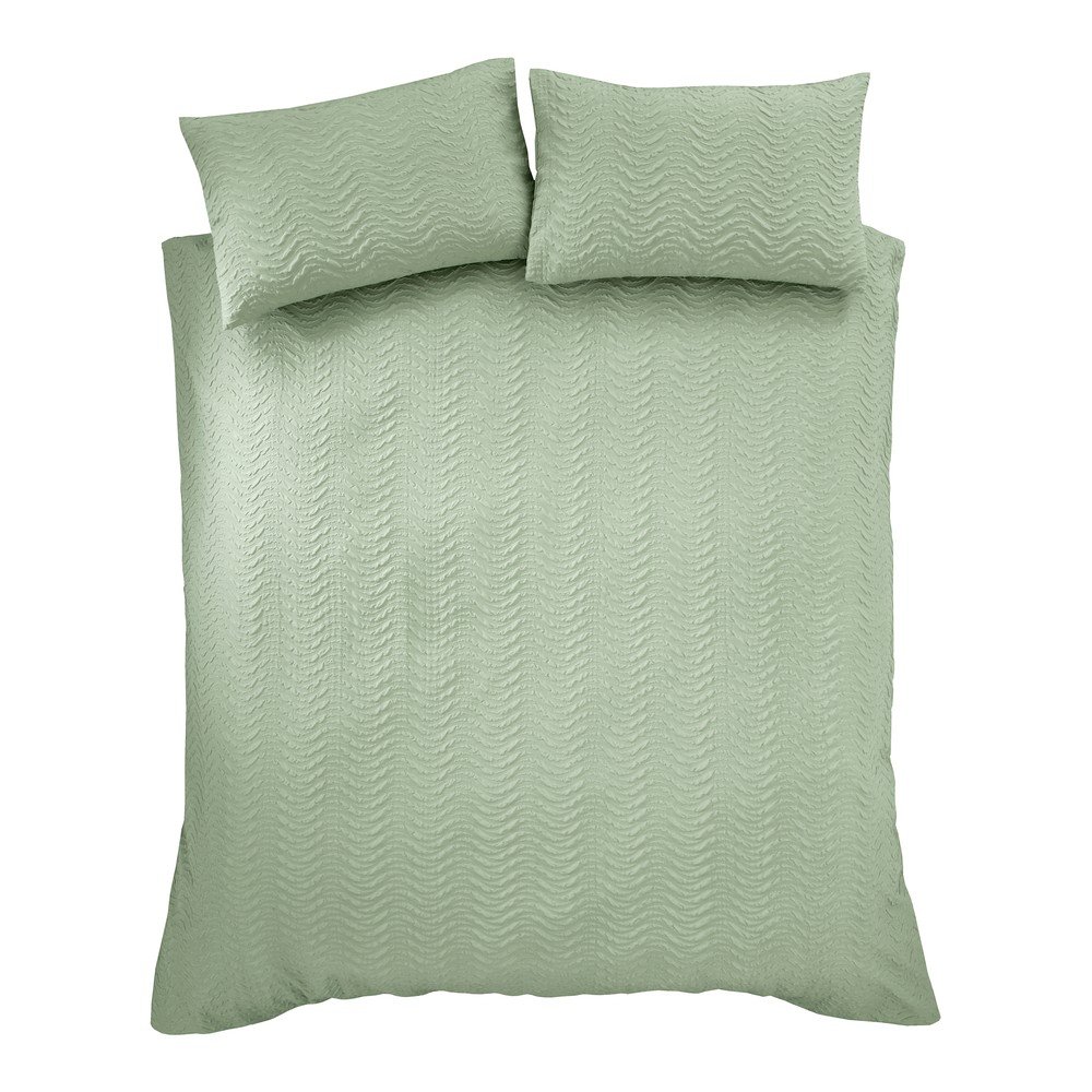 Zöld egyszemélyes ágyneműhuzat 135x200 cm Heatset Wave – Catherine Lansfield
