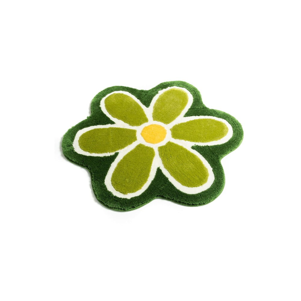 Zöld fürdőszobai kilépő ø 90 cm Flower – Foutastic