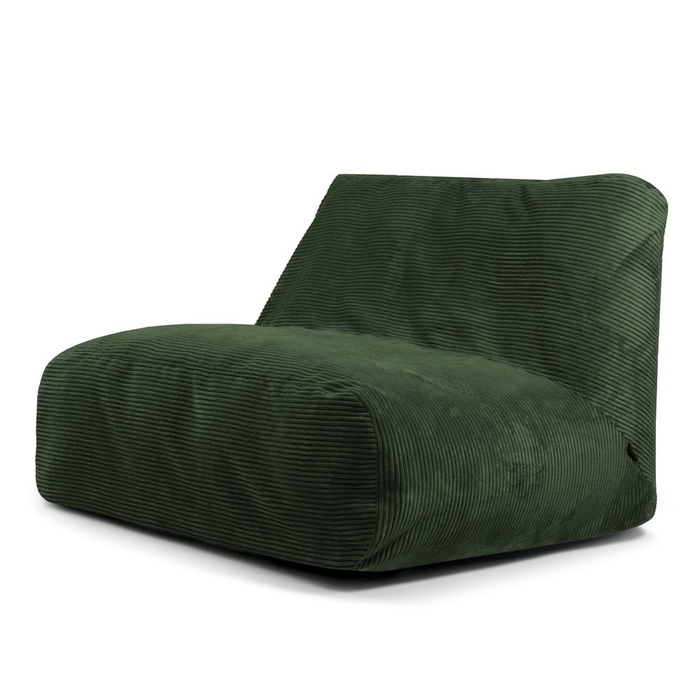 Zöld kordbársony babzsákfotel Sofa Tube – SLOWDOWN