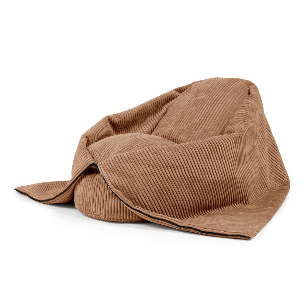 Barna kordbársony gyerek babzsákfotel Cocoon 80 – SLOWDOWN