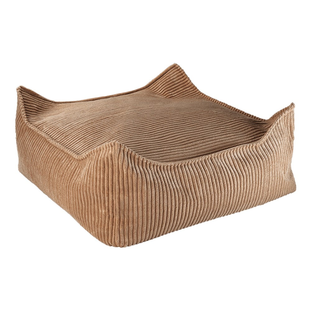 Barna kordbársony gyerek babzsákfotel Square – Wigiwama