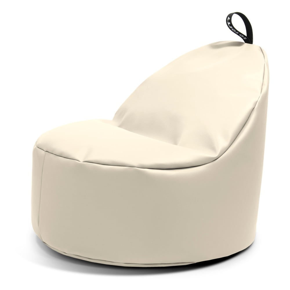 Bézs bőrutánzat babzsákfotel Round XL – So Soft?