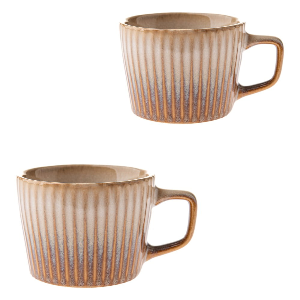 Bézs kőedény bögre szett 2 db-os cappucinóhoz 190 ml Tone – Dakls