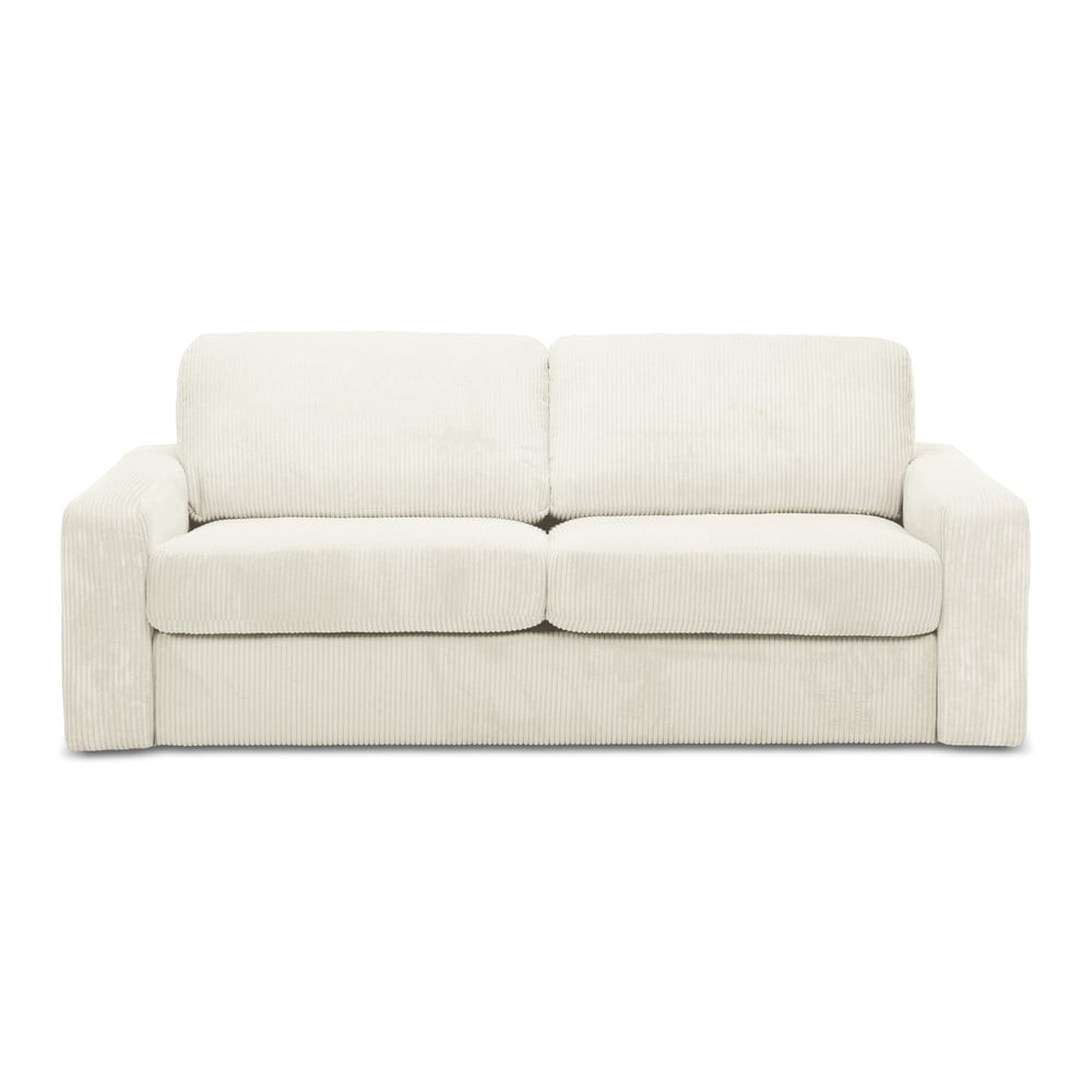 Bézs kordbársony kinyitható kanapé 195 cm Nona – Makamii