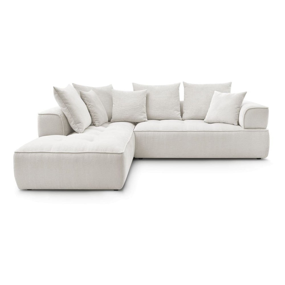 Bézs zsenília sarokkanapé (bal oldali-L alakú) Whesley – Bobochic Paris