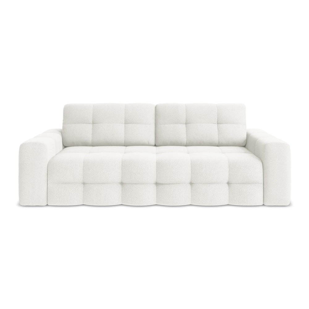 Fehér buklé kinyitható kanapé 255 cm Milu – Makamii