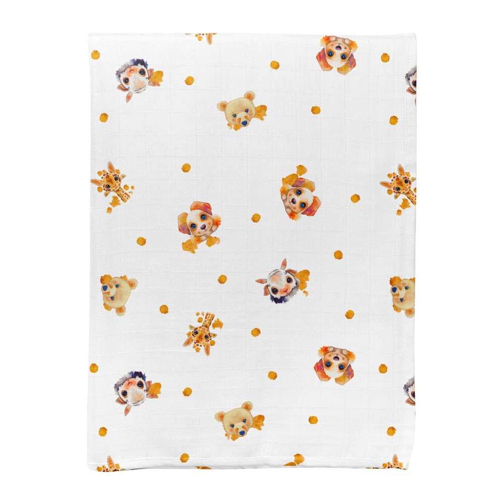 Fehér muszlin gyerek takaró 75x100 cm Lama – Mijolnir