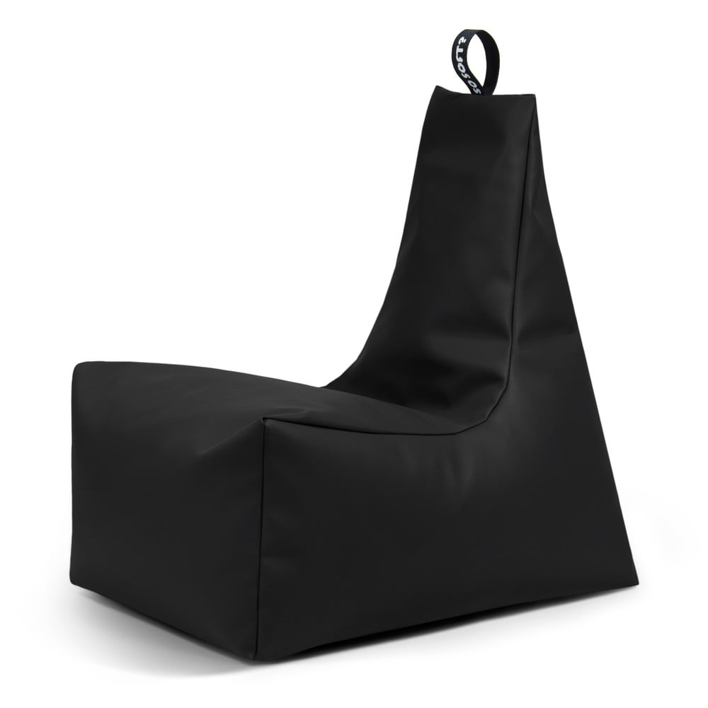Fekete bőrutánzat babzsákfotel Icy XL – So Soft?