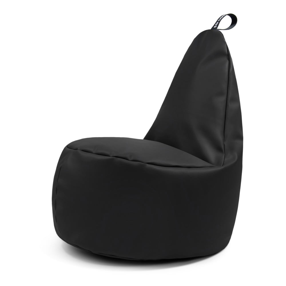 Fekete bőrutánzat babzsákfotel Lull XL – So Soft?