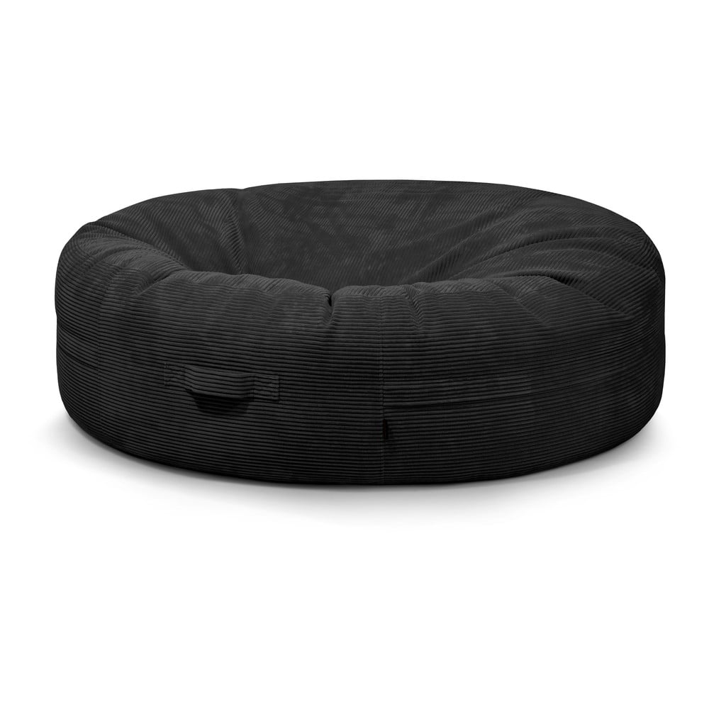 Fekete kordbársony babzsákfotel Roll 190 – SLOWDOWN