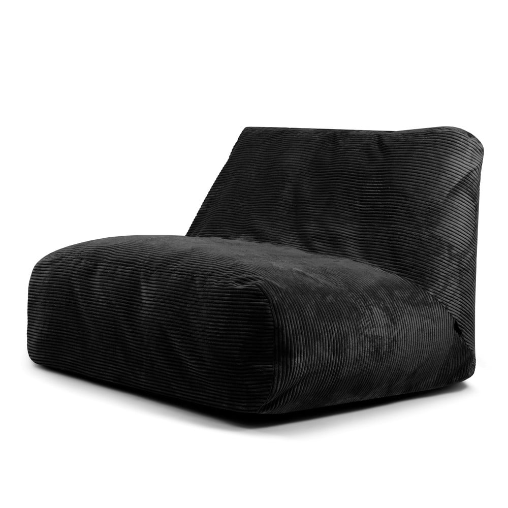 Fekete kordbársony babzsákfotel Sofa Tube – SLOWDOWN