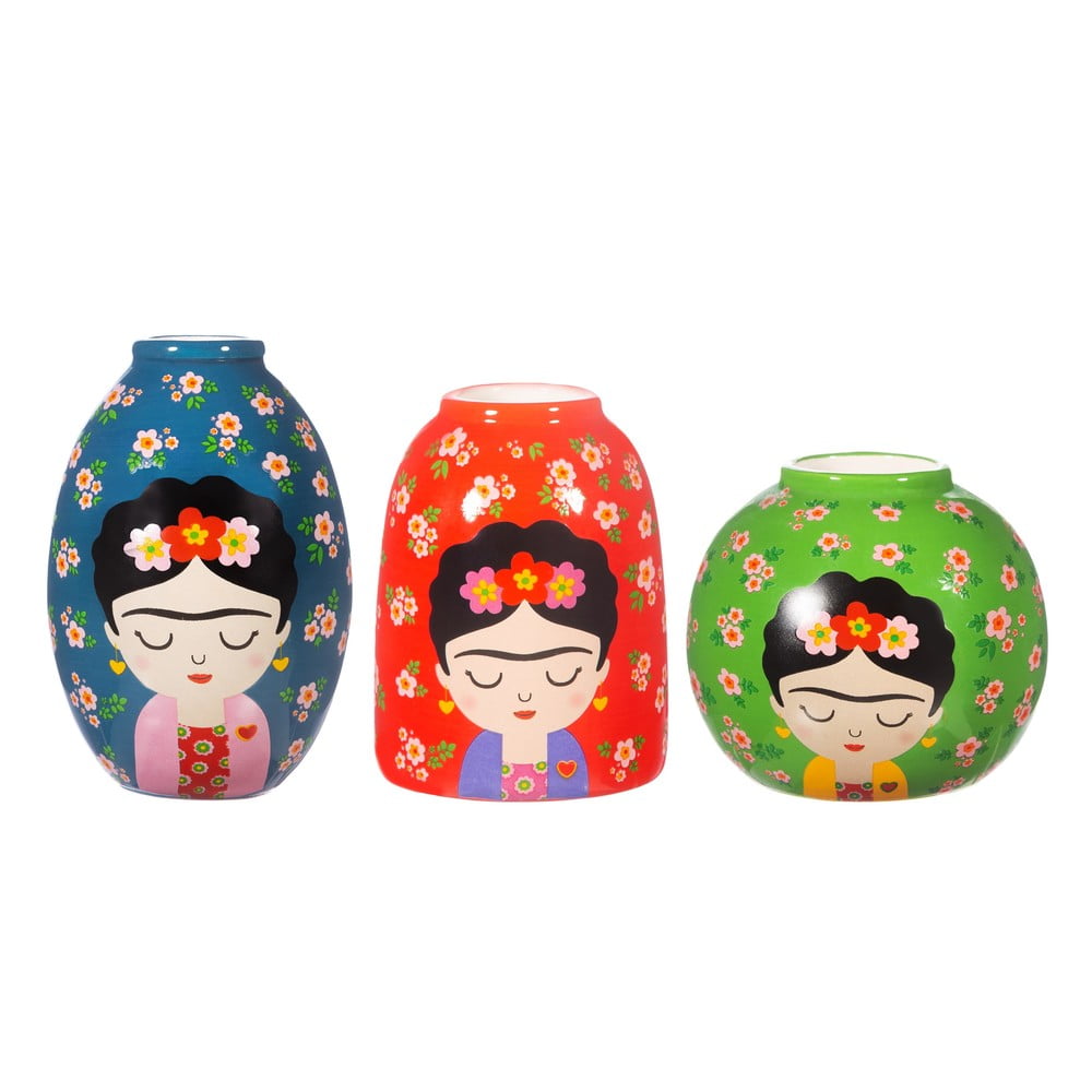 Kerámia váza készlet 3 db-os (magasság 8 cm) Floral Frida – Sass & Belle